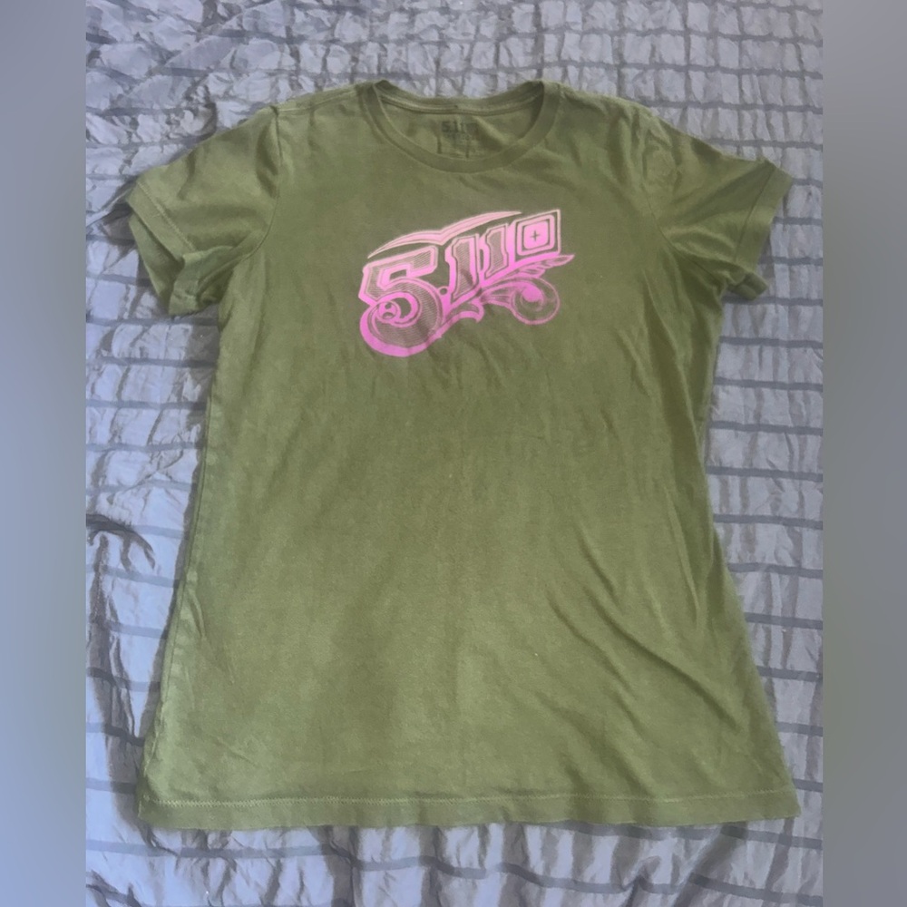 💕(5 for 50$)💕5.11 Tactical Olive Green Tee with Pink Logo